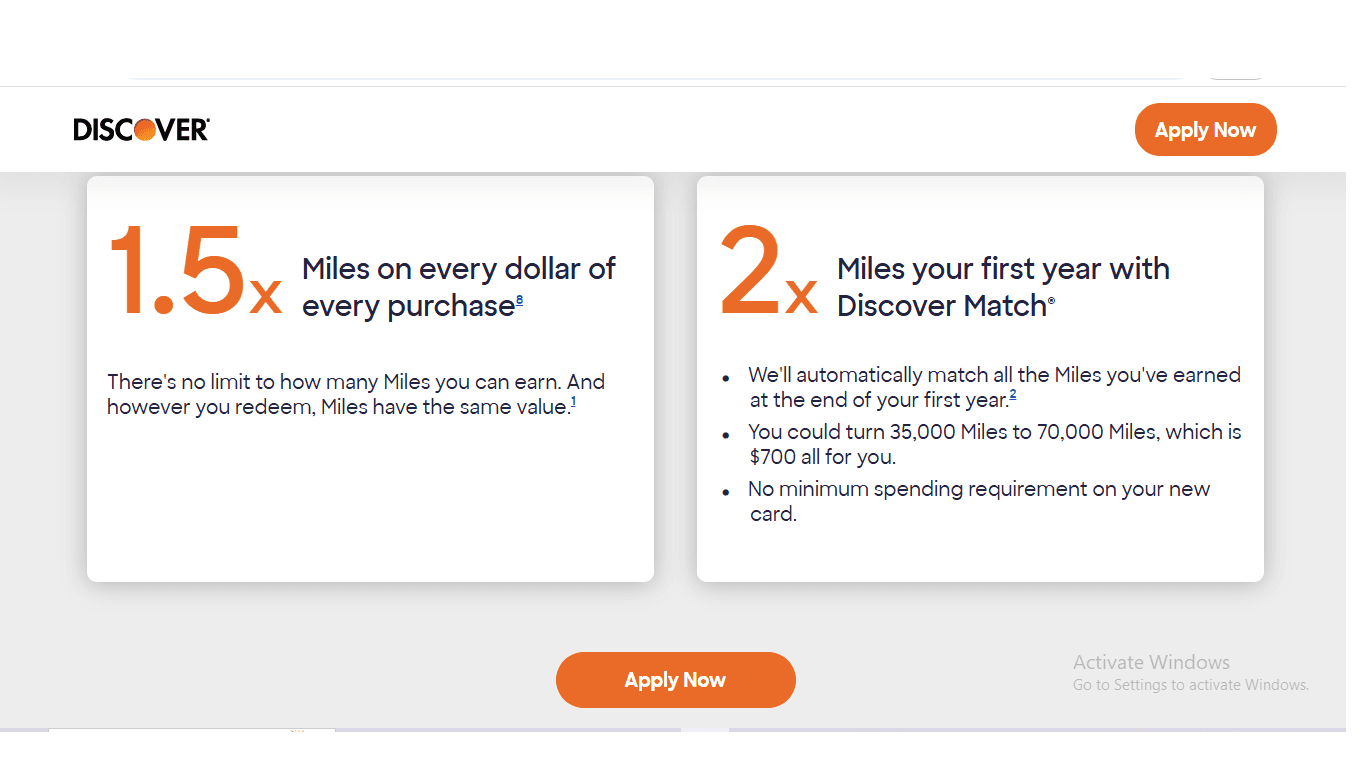 Illustration showing Discover doubling a user's first year miles.
