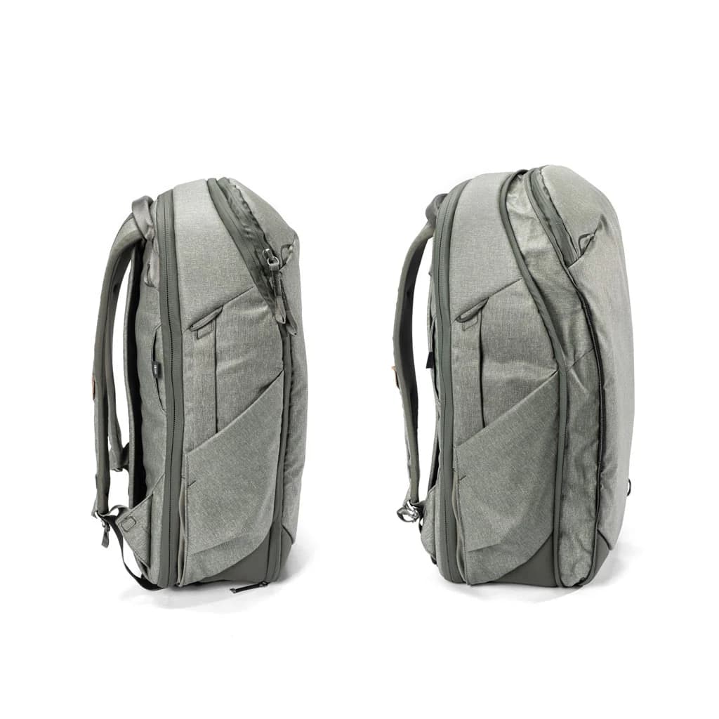 Peak Design Travel Backpack showing expansion