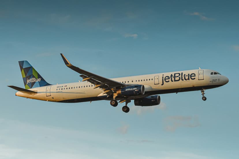 JetBlue aircraft with TrueBlue points bonus promotion overlay