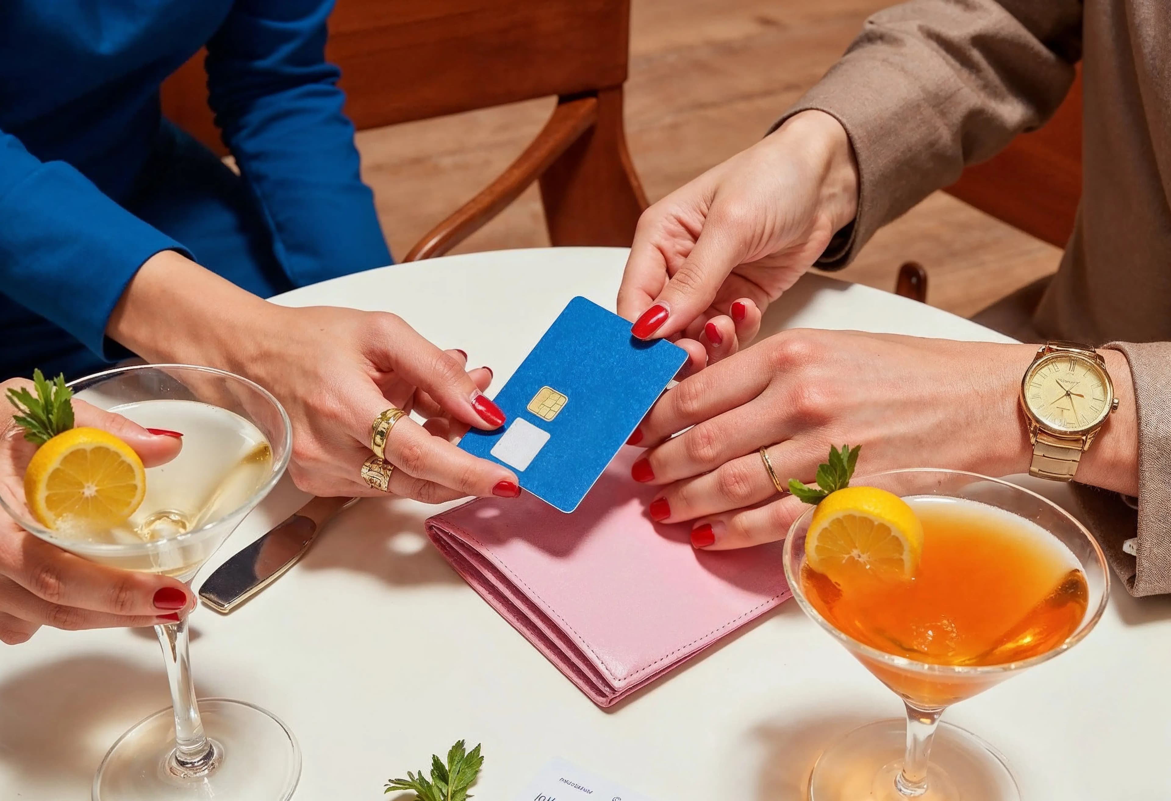 A couple enjoying a fine dining meal at a restaurant, symbolizing the rewards of dining credit cards.